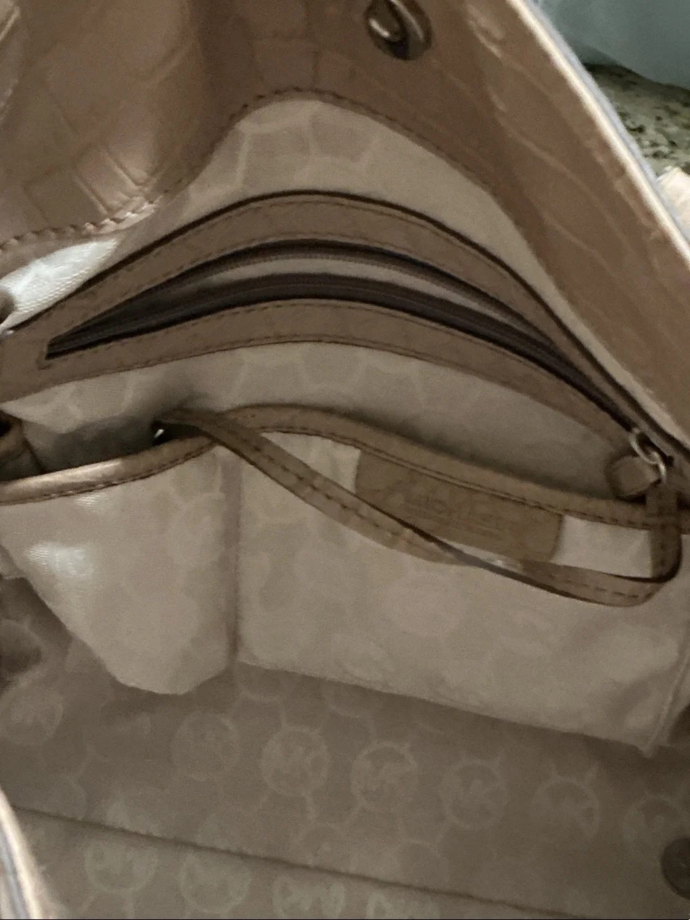 Michael Kors Taupe Genuine Leather Satchel
